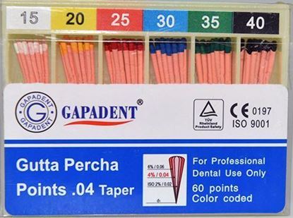  Зображення Гутаперчеві штифти  04 (Gutta Percha Pin) 60шт 